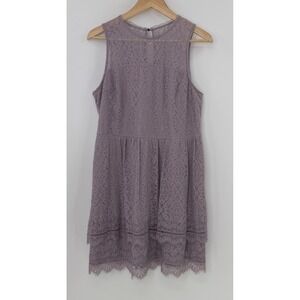 Xhilaration Lavender Lace Sleeveless‎ Fit & Flare Dress Size L Fairycore Boho